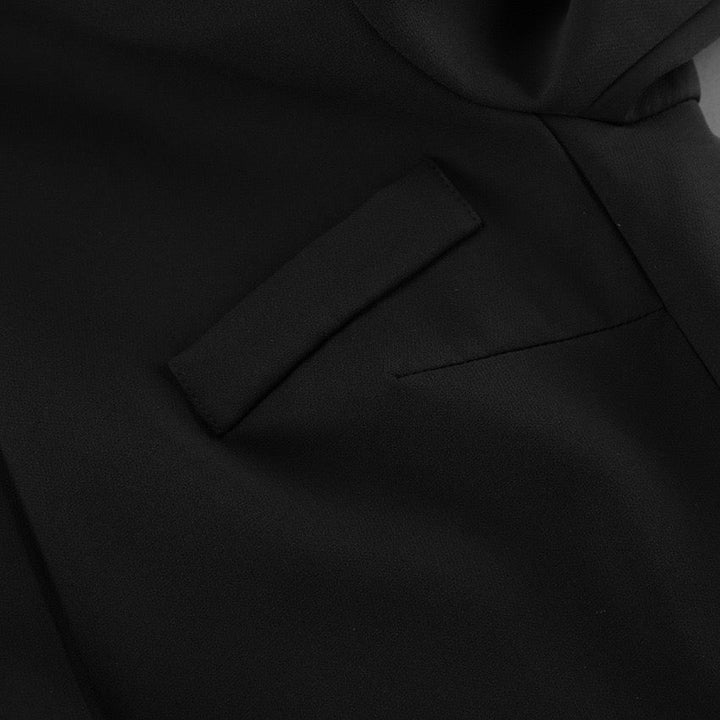 Tailored mini dress with elegant design, button closure with lace trim - Yana