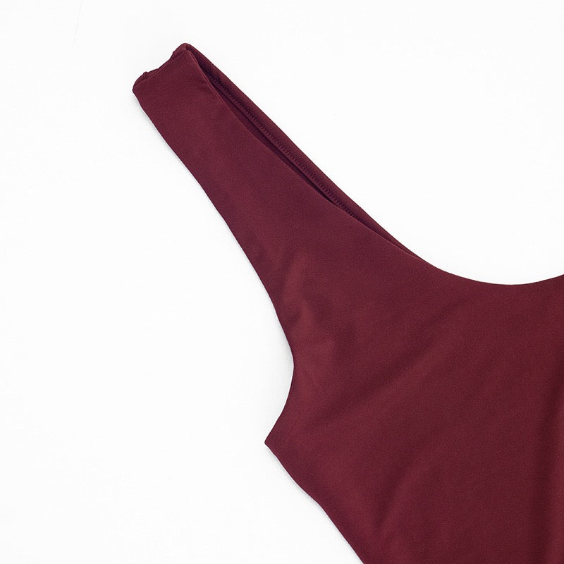 Maxi chiffon dress with bodysuit design and deep slits - JULIAN