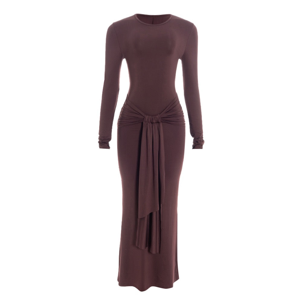 Maxi dress with gathered design - ROS