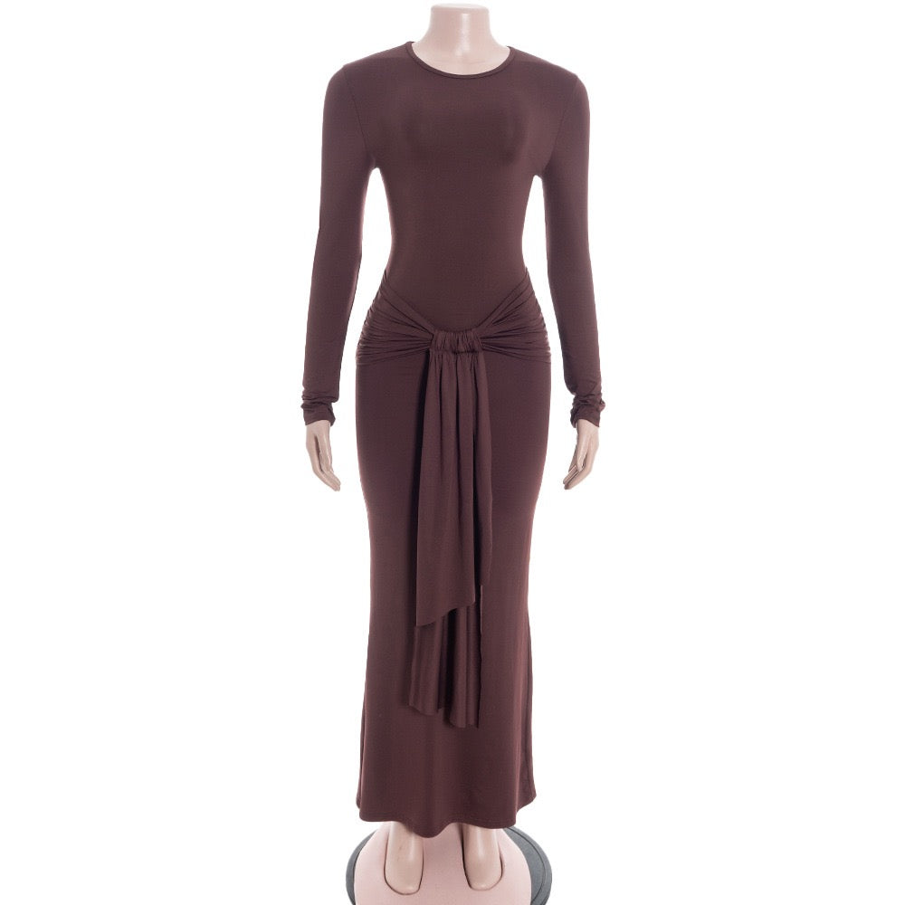 Maxi dress with gathered design - ROS