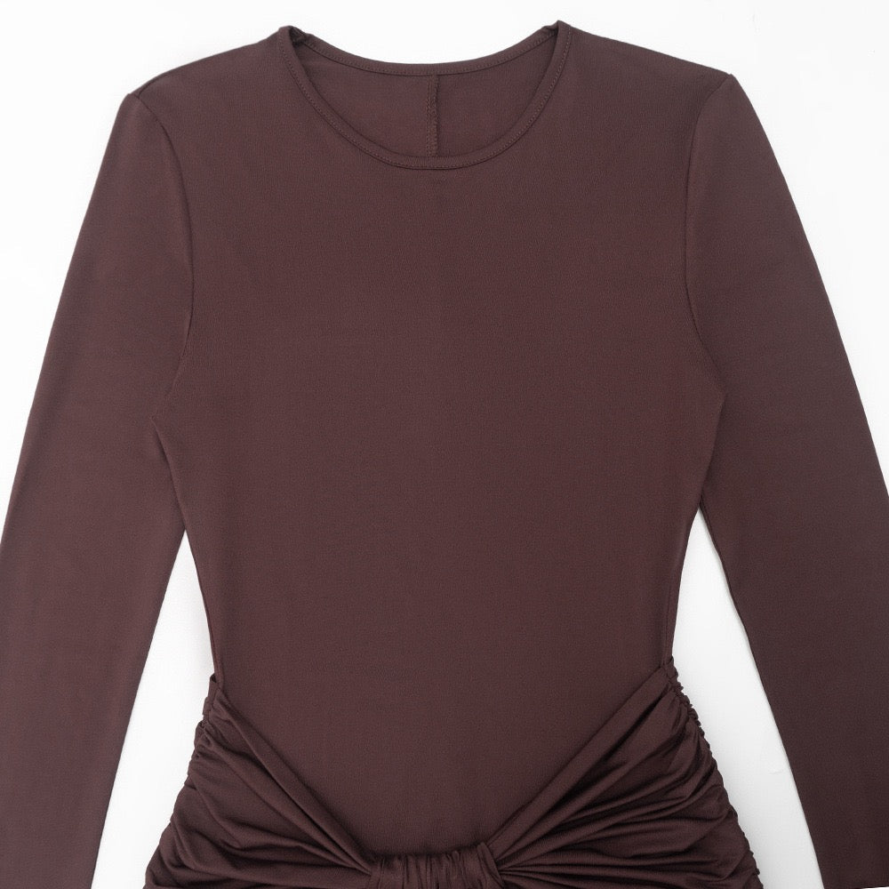 Maxi dress with gathered design - ROS