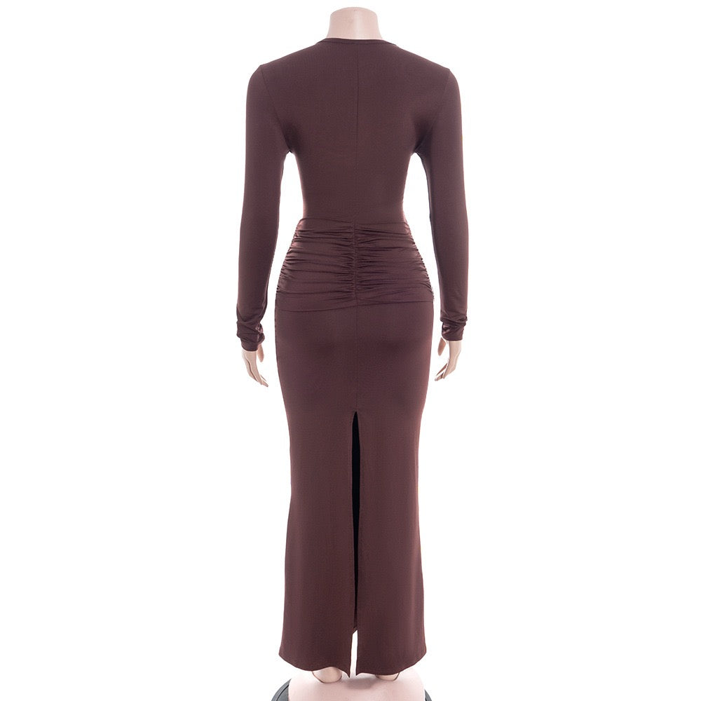 Maxi dress with gathered design - ROS