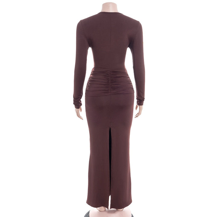 Maxi dress with gathered design - ROS