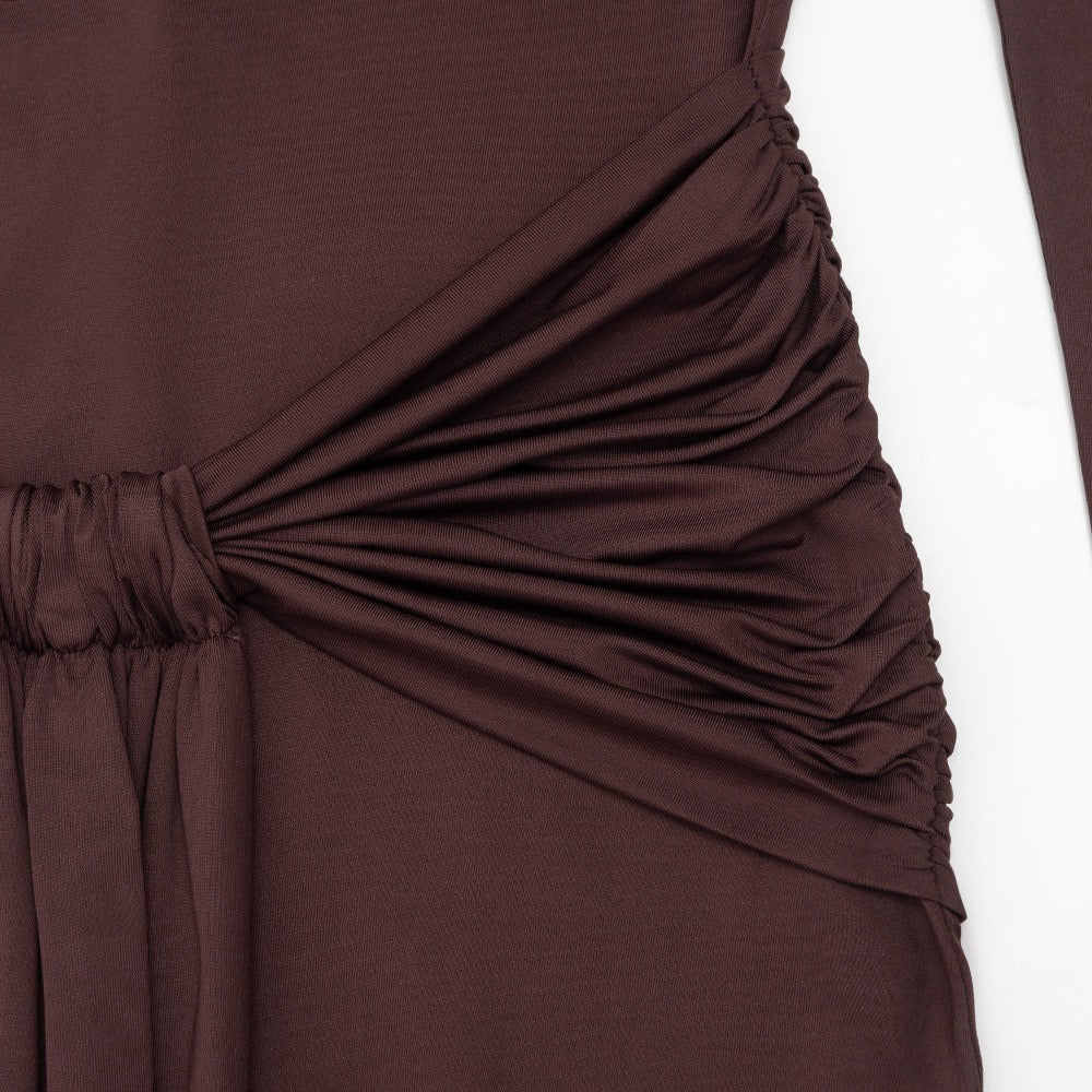 Maxi dress with gathered design - ROS