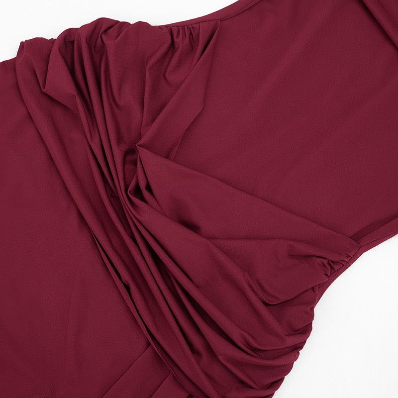 Off-shoulder Maxi Dress with Slit Design - AMAYA