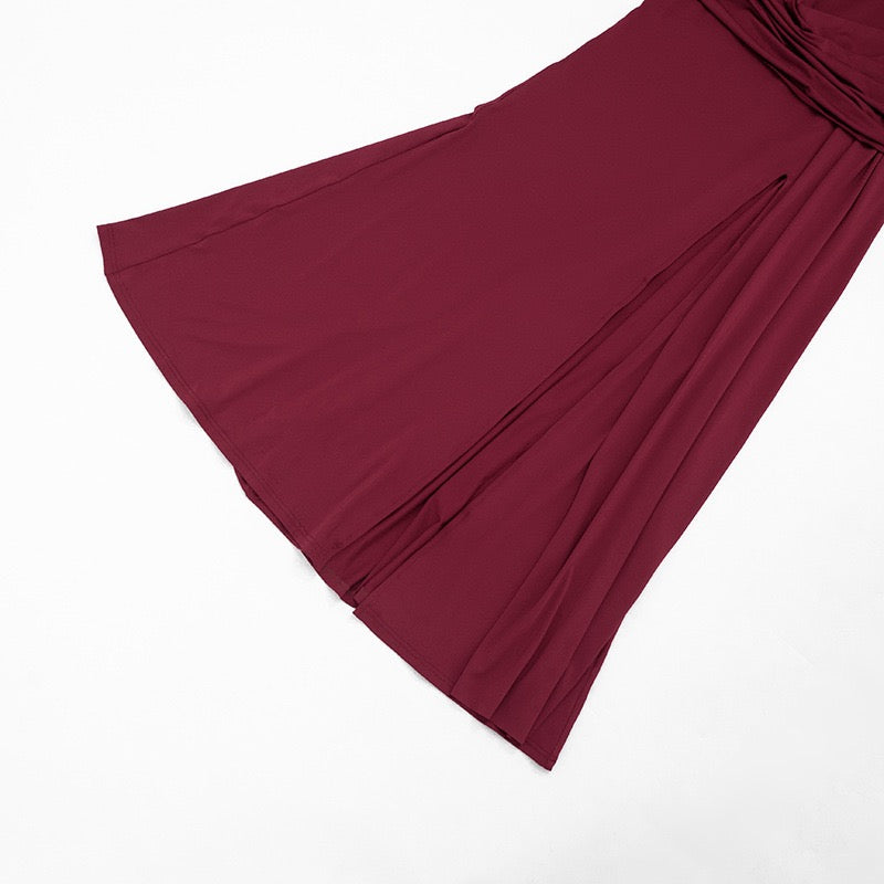 Off-shoulder Maxi Dress with Slit Design - AMAYA