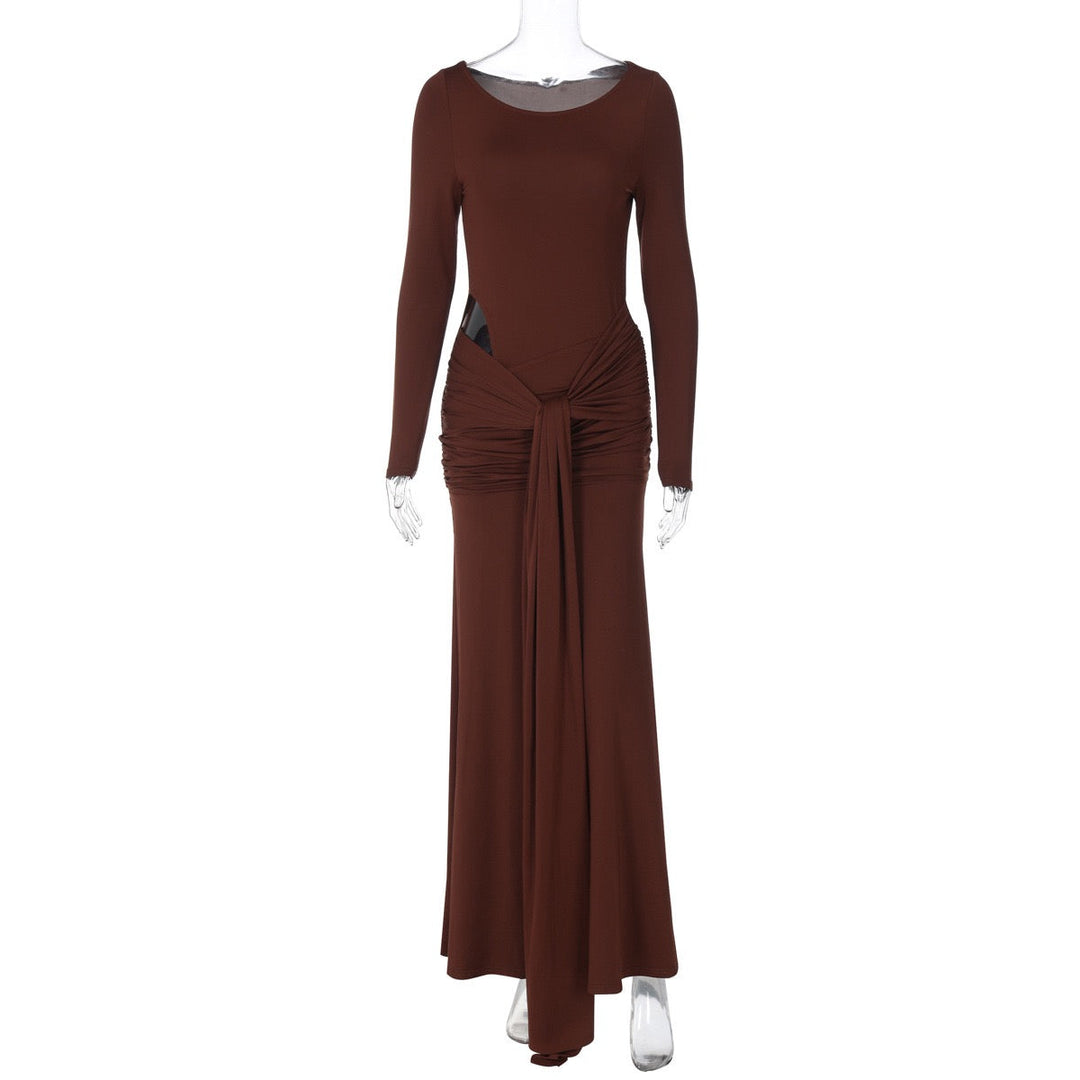 Maxi dress with tie and opening design - Elior