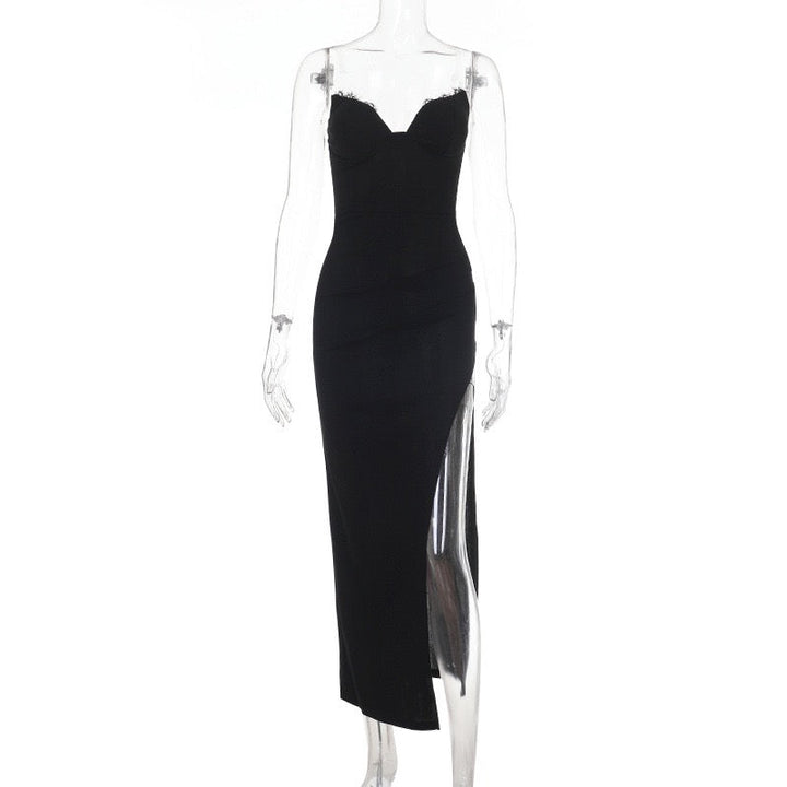 Strapless maxi dress with a slit – Aria