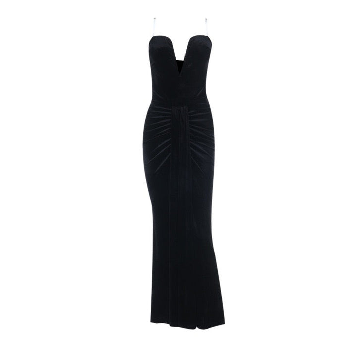 Strapless velvet maxi dress – Aria