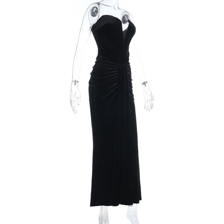 Strapless velvet maxi dress – Aria