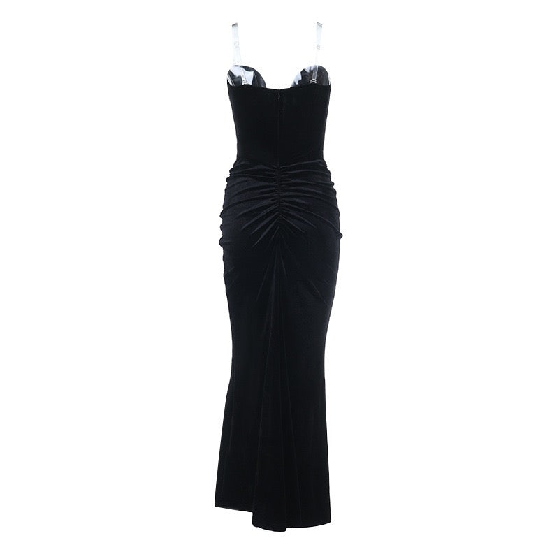 Strapless velvet maxi dress – Aria