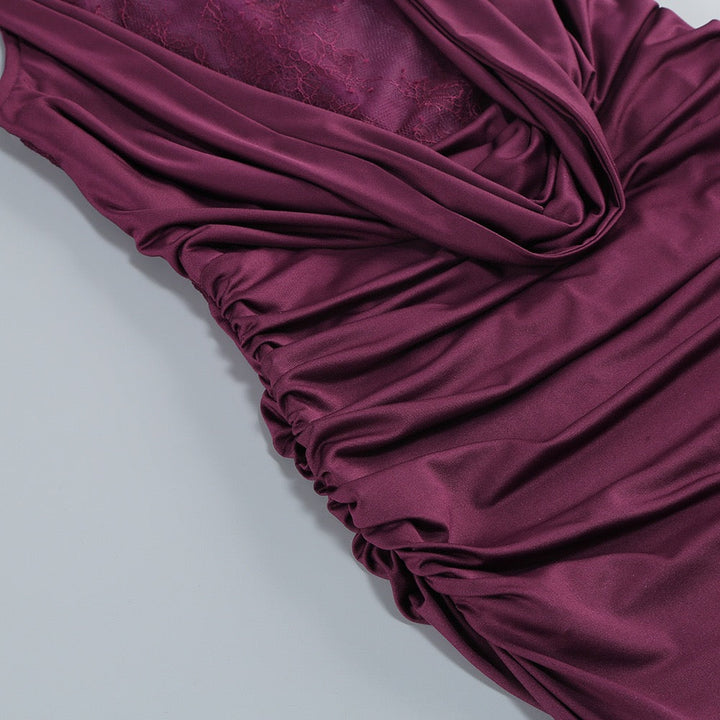 Maxi turtleneck dress with lace design and glove detail - Celandine