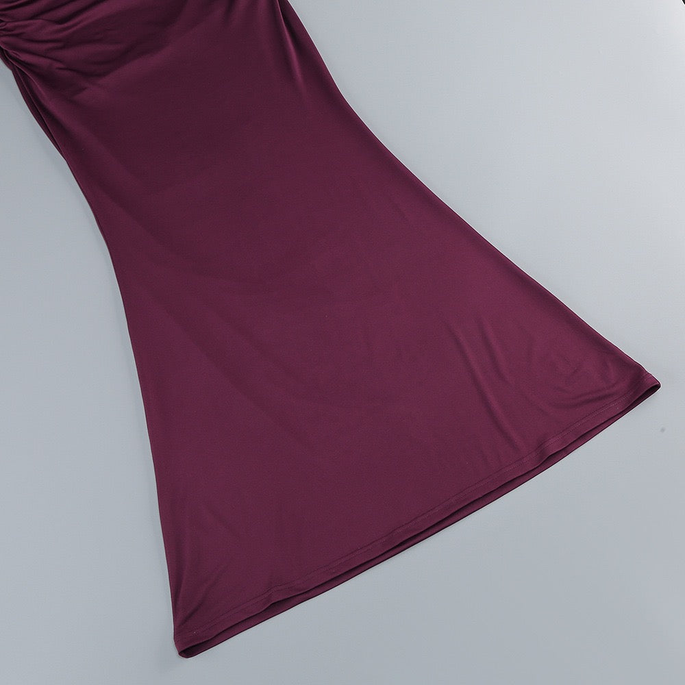 Maxi turtleneck dress with lace design and glove detail - Celandine