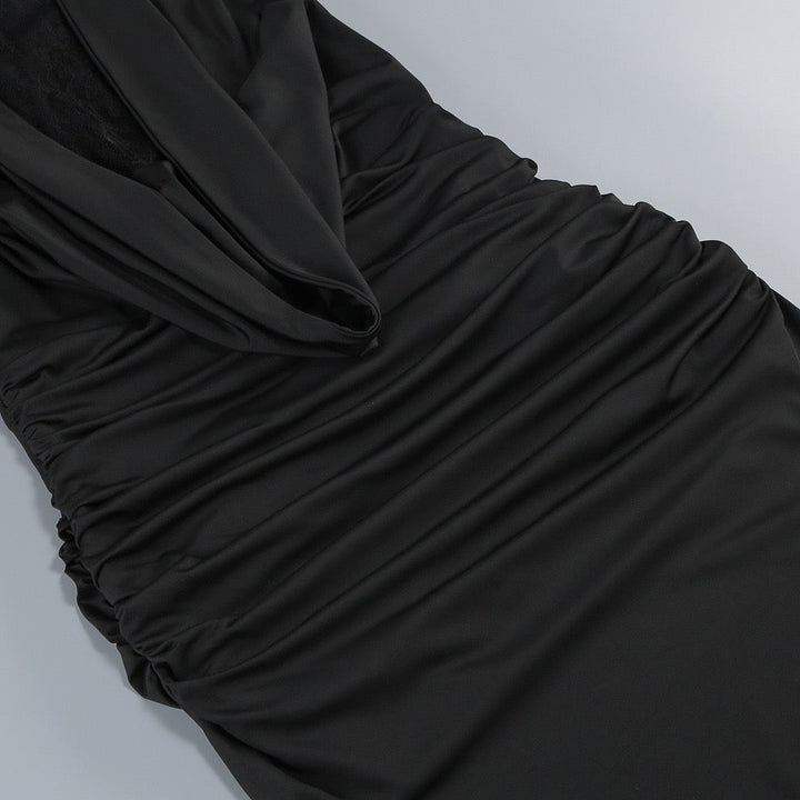 Maxi turtleneck dress with lace design and glove detail - Celandine