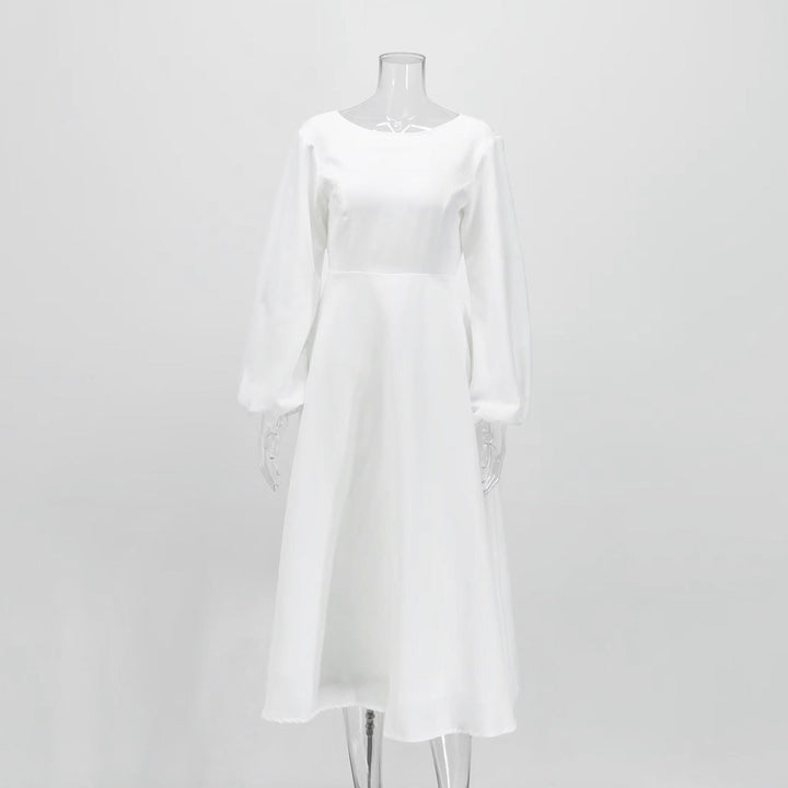 A-line satin midi dress - Hivera