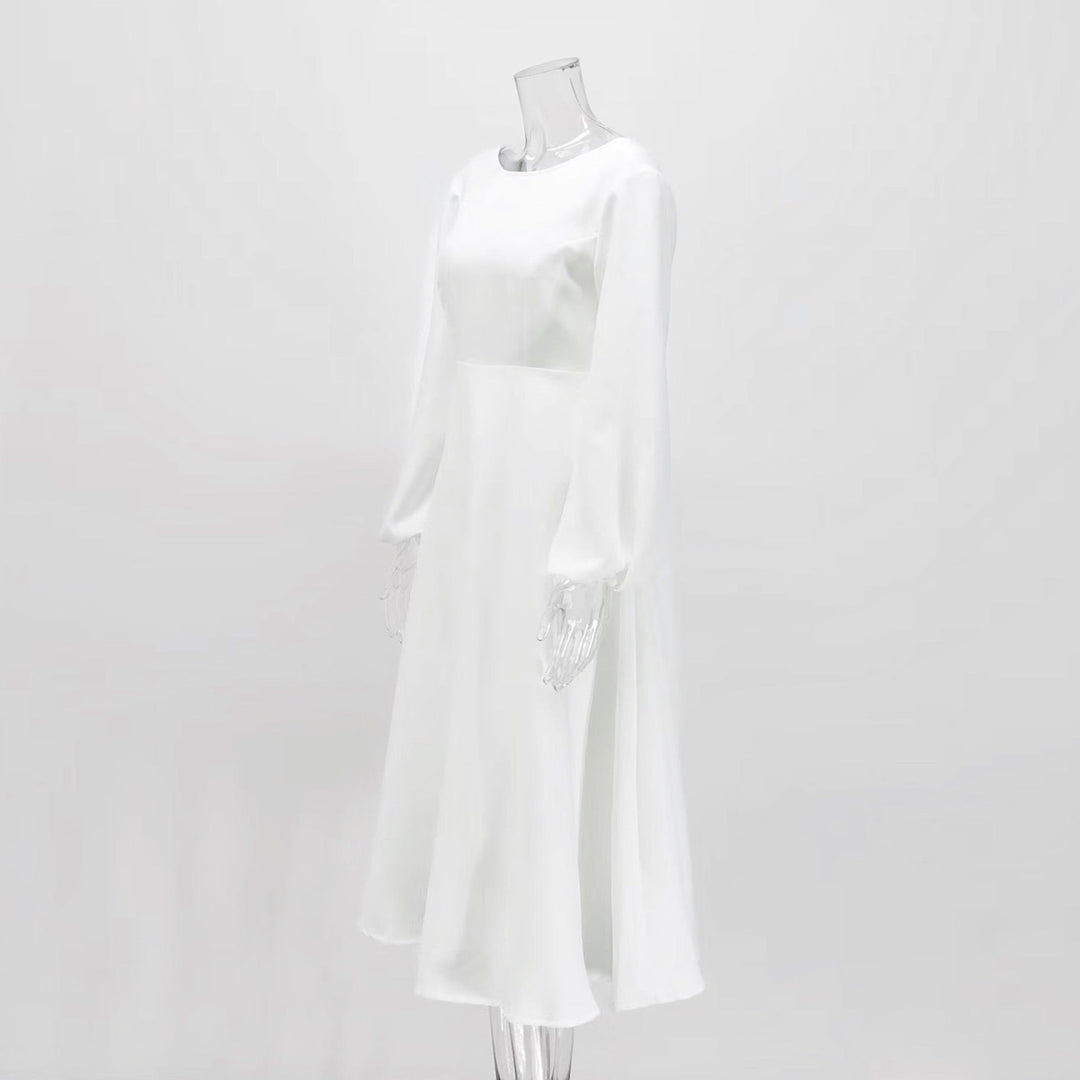 A-line satin midi dress - Hivera