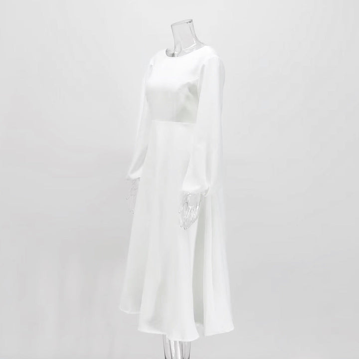 A-line satin midi dress - Hivera