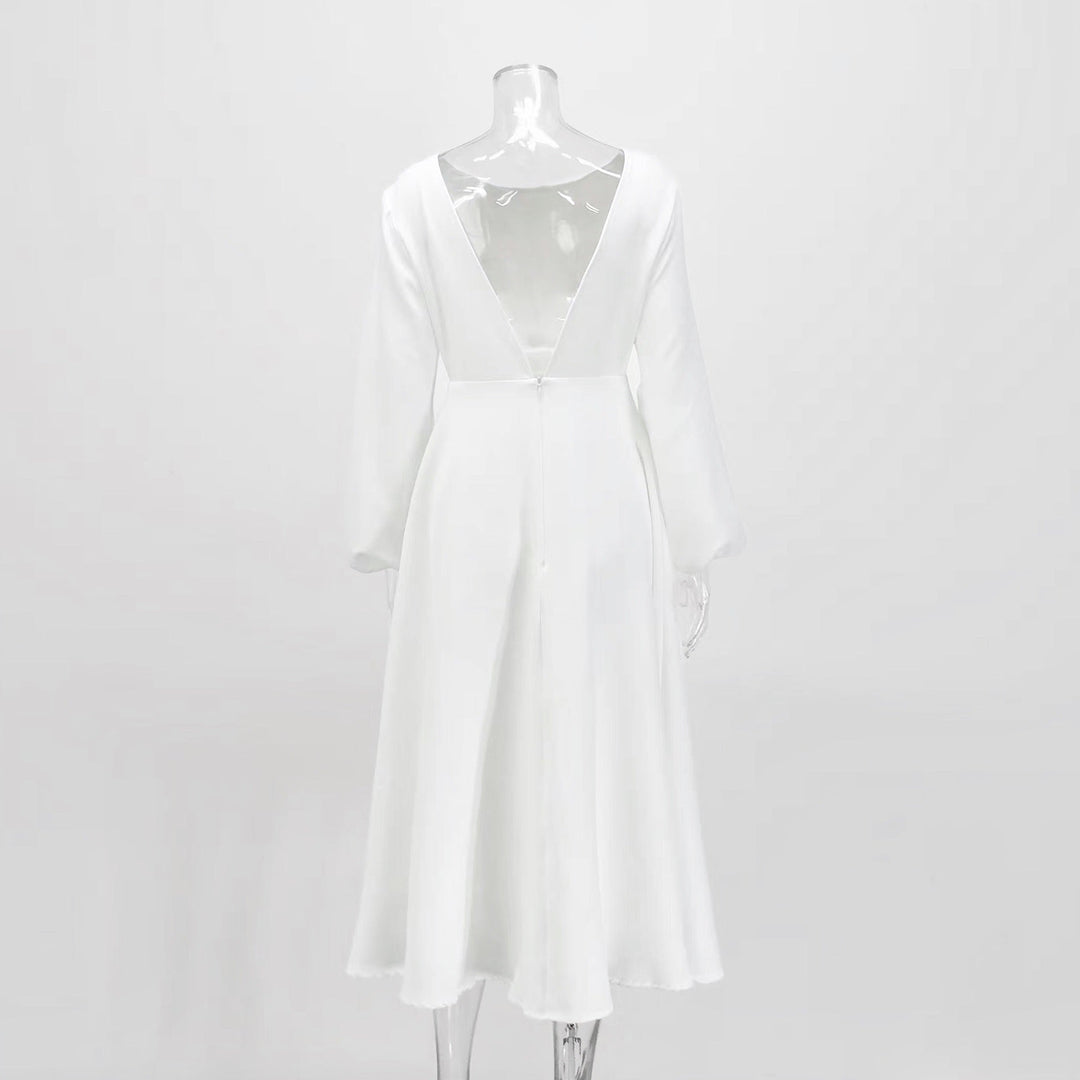 A-line satin midi dress - Hivera