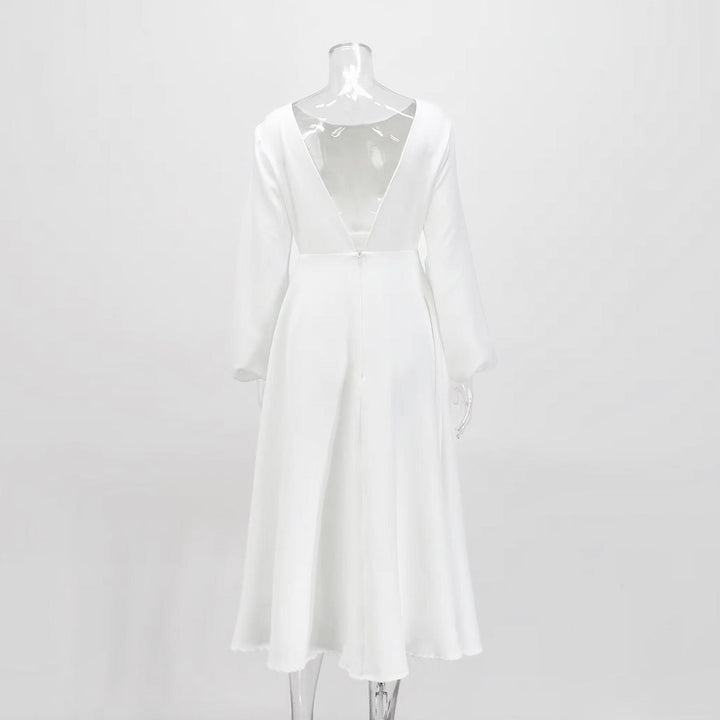 A-line satin midi dress - Hivera