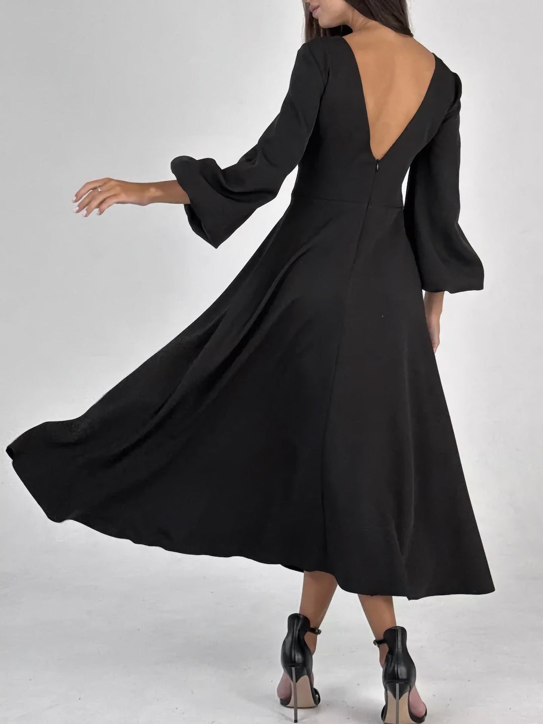 A-line satin midi dress - Hivera