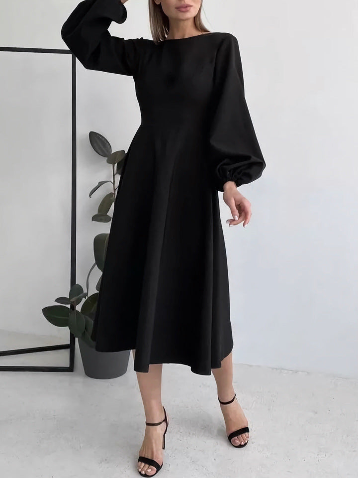 A-line satin midi dress - Hivera