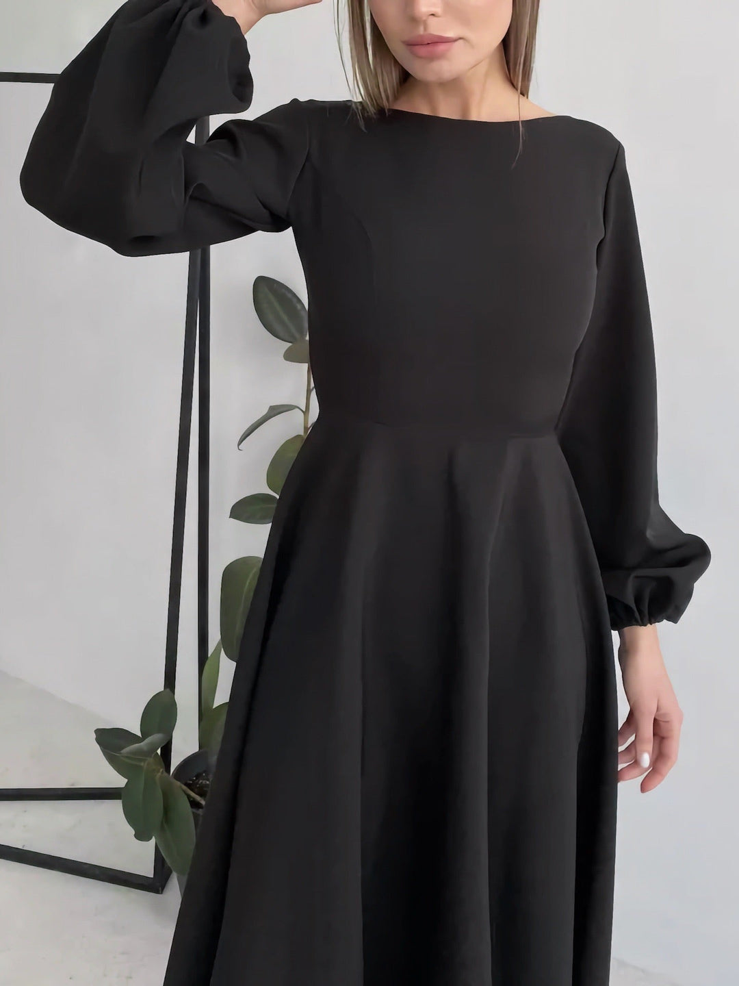 A-line satin midi dress - Hivera