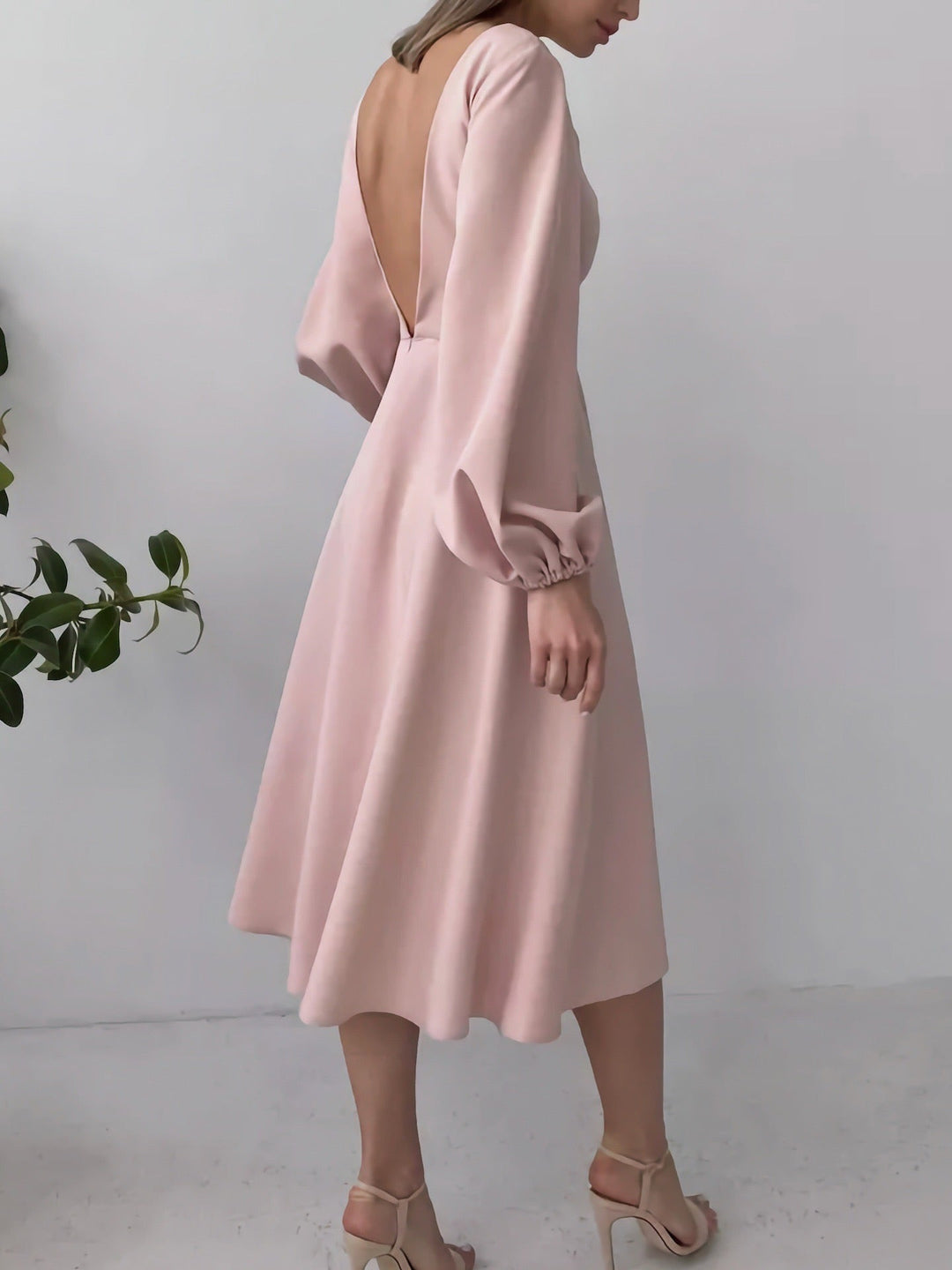 A-line satin midi dress - Hivera