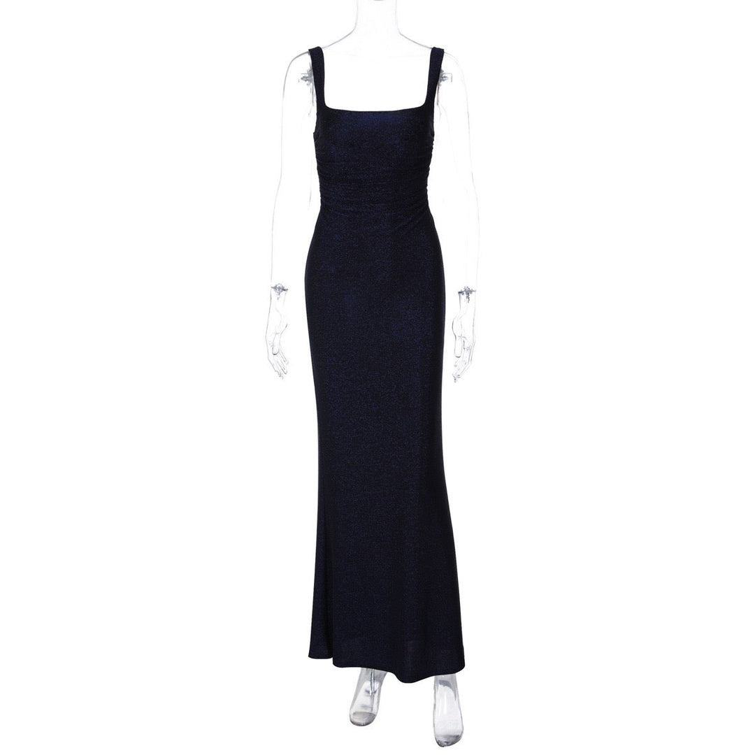 Lilianna sequin maxi dress with a back tie and waist-cinching design