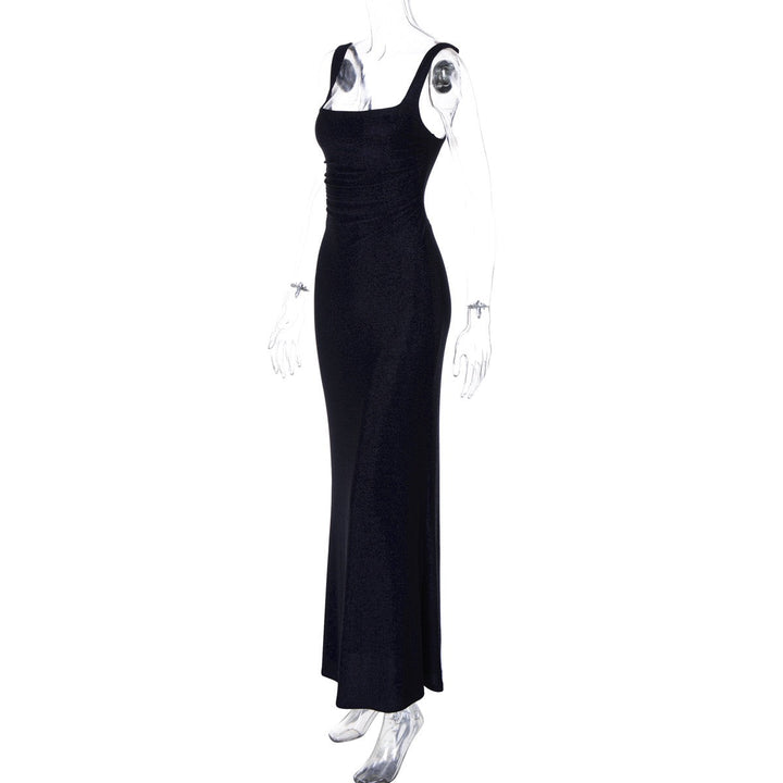 Lilianna sequin maxi dress with a back tie and waist-cinching design
