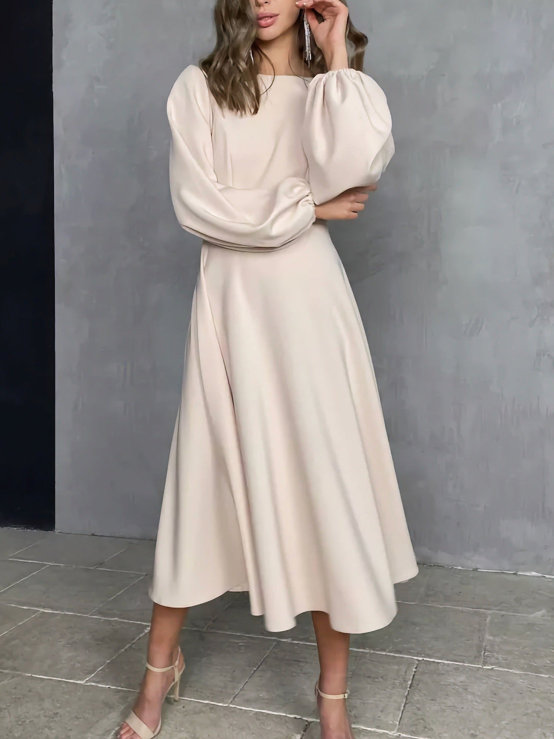 A-line satin midi dress - Hivera