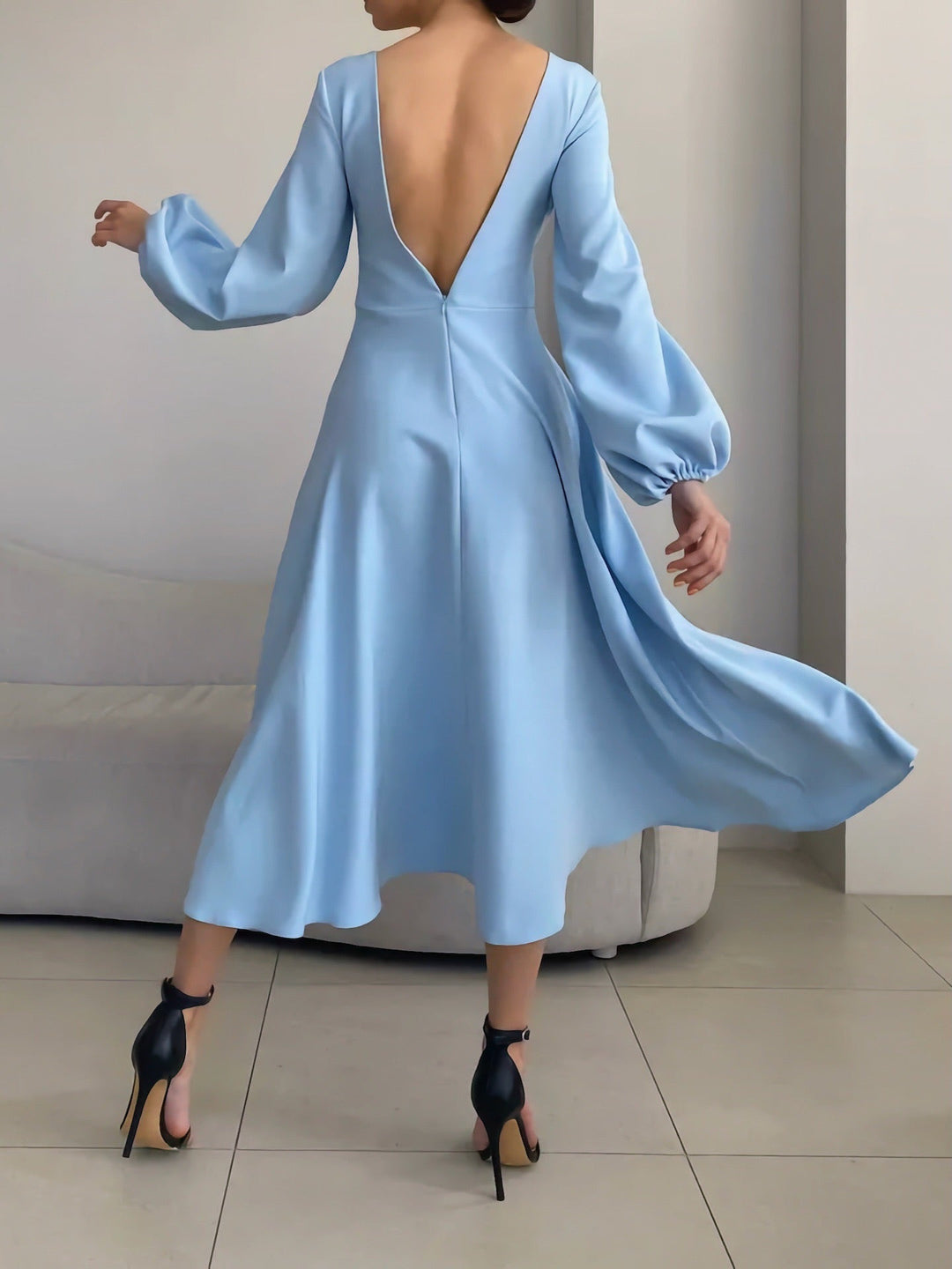 A-line satin midi dress - Hivera