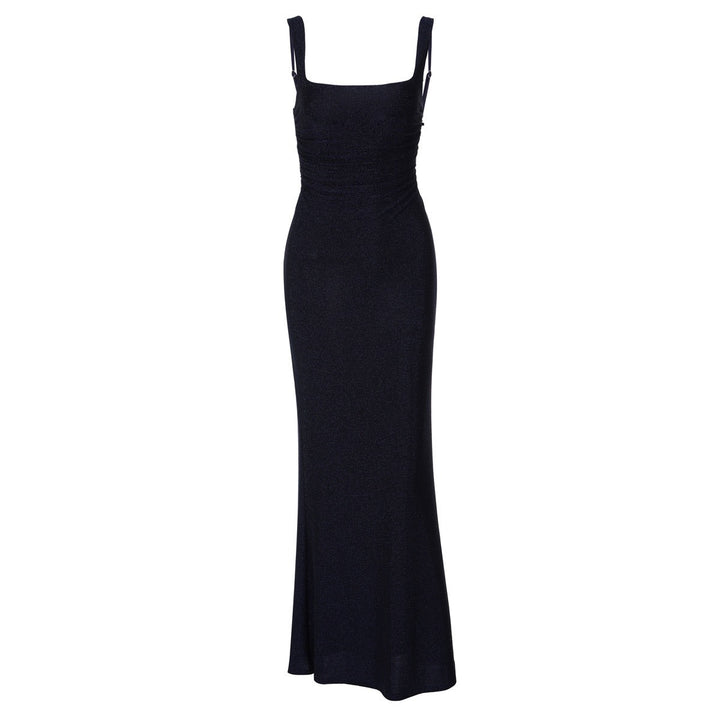 Lilianna sequin maxi dress with a back tie and waist-cinching design