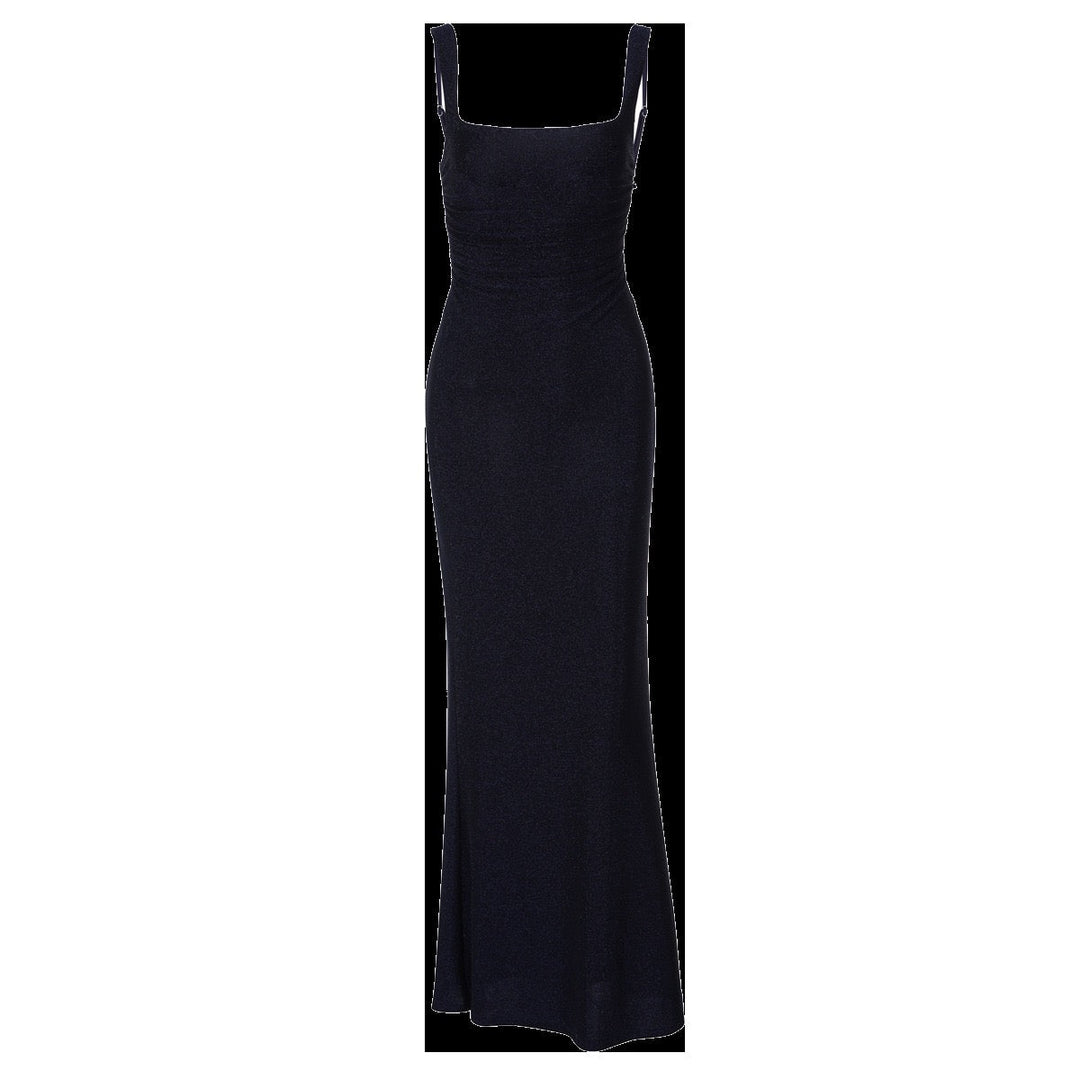 Lilianna sequin maxi dress with a back tie and waist-cinching design
