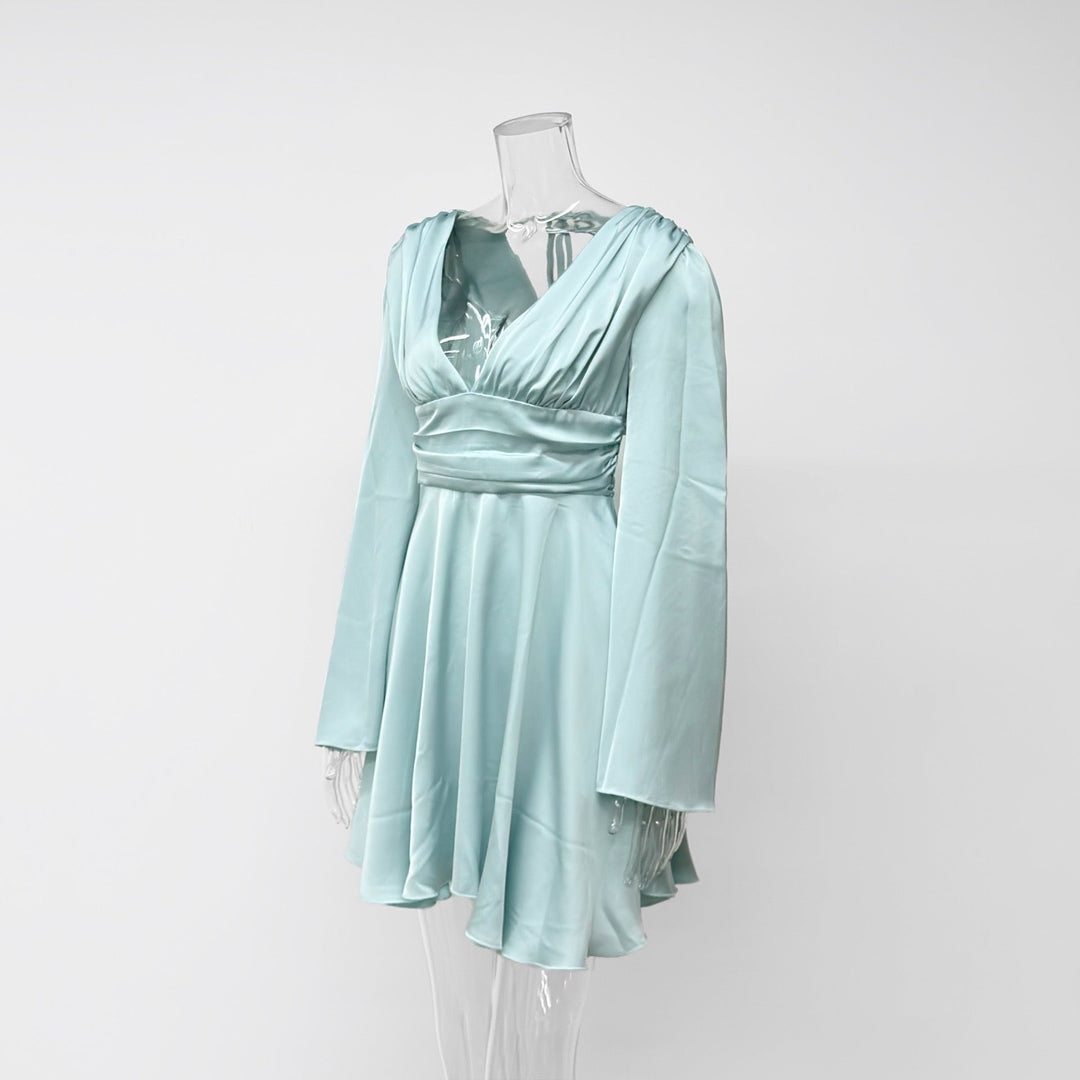 A-line satin mini dress - Carmina