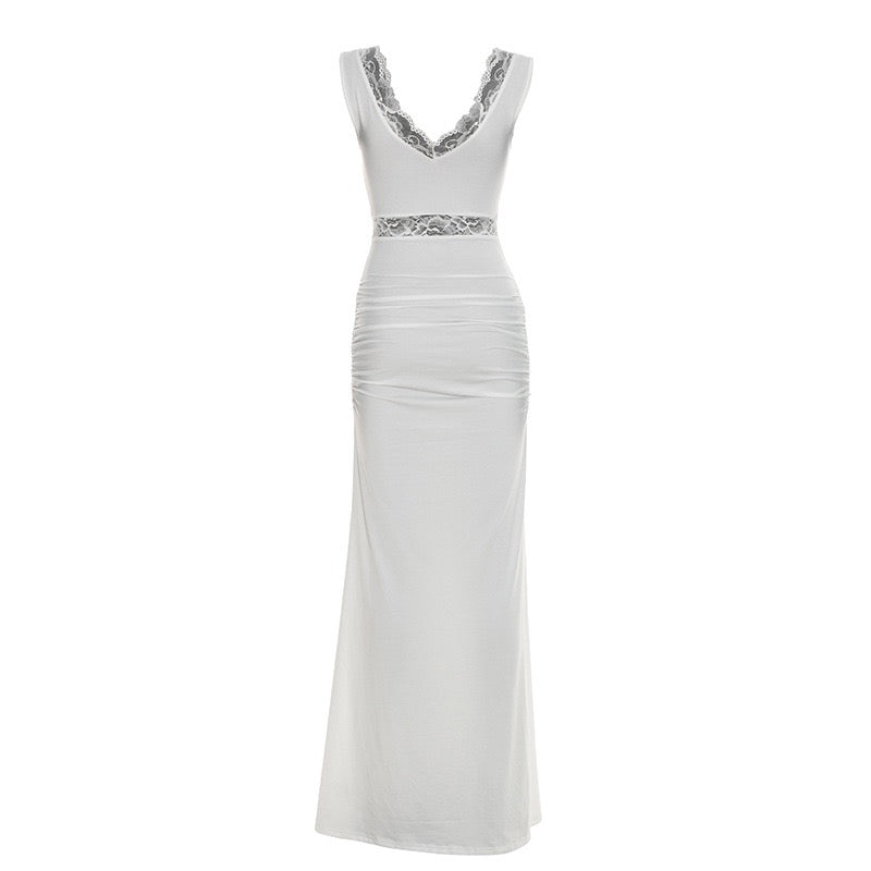 Maxi lace dress with tie detail - Noella