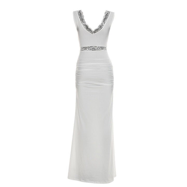 Maxi lace dress with tie detail - Noella