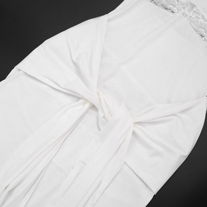 Maxi lace dress with tie detail - Noella