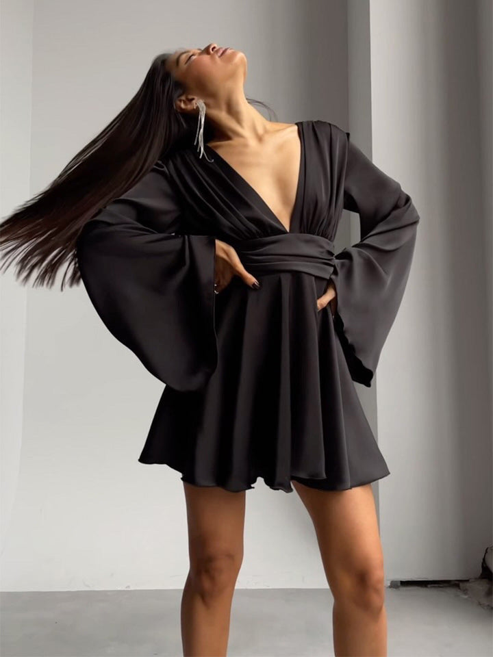 A-line satin mini dress - Carmina