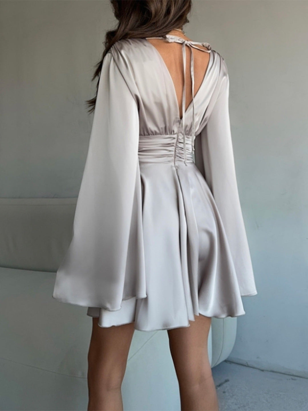 A-line satin mini dress - Carmina