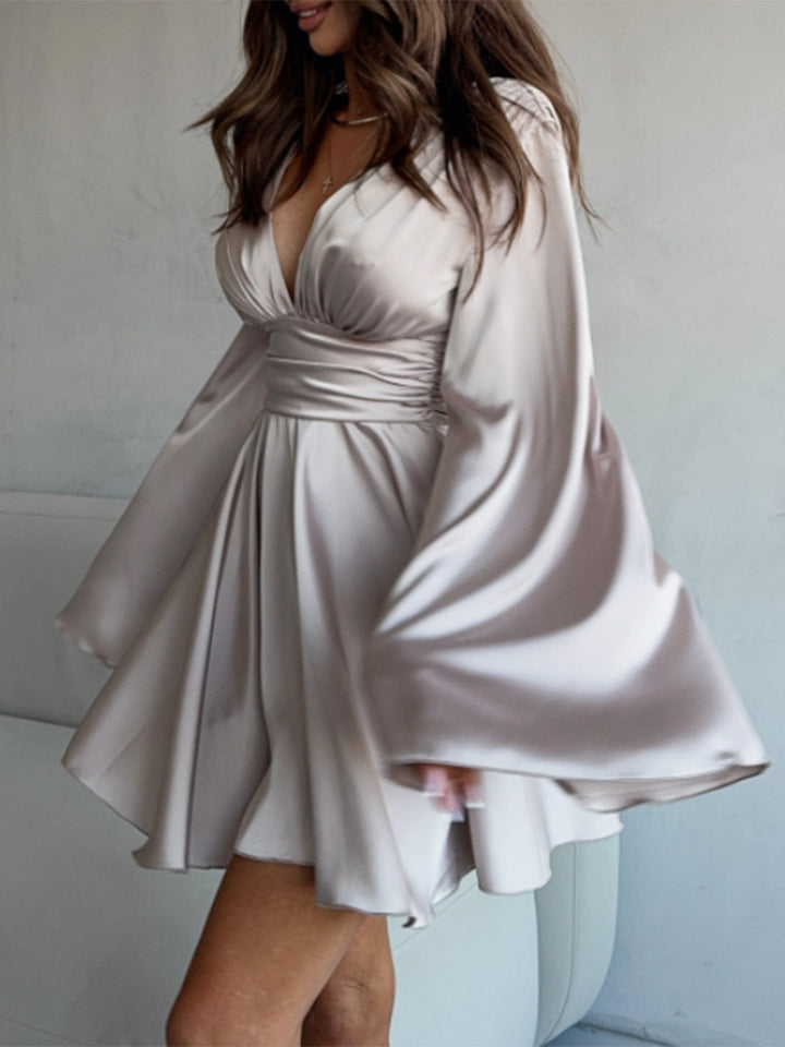 A-line satin mini dress - Carmina