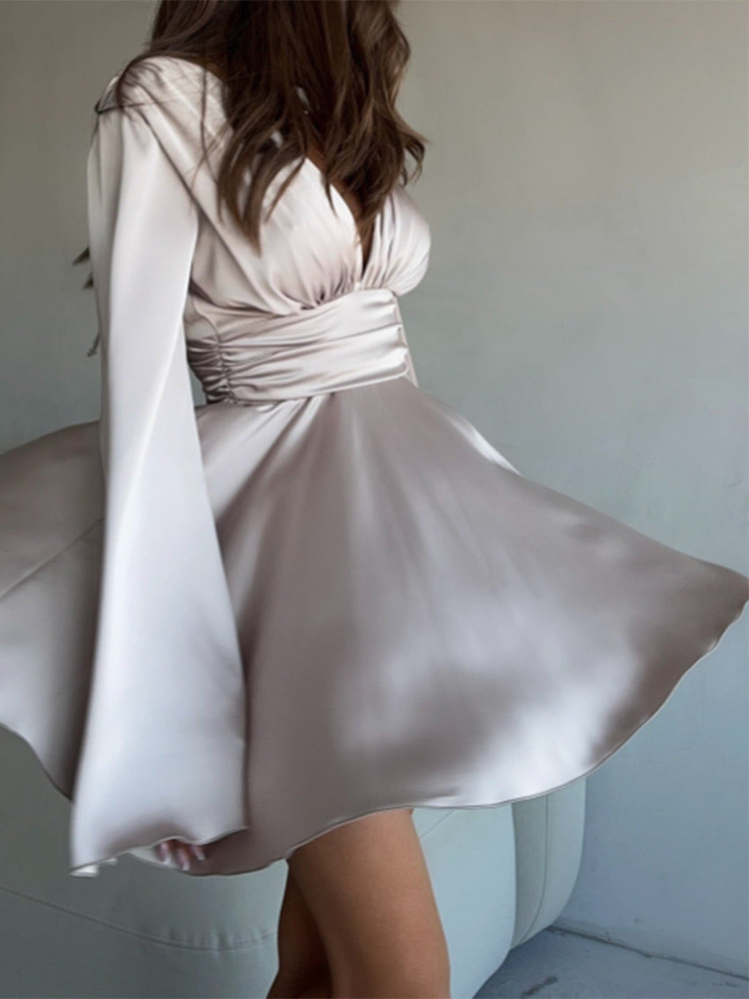 A-line satin mini dress - Carmina