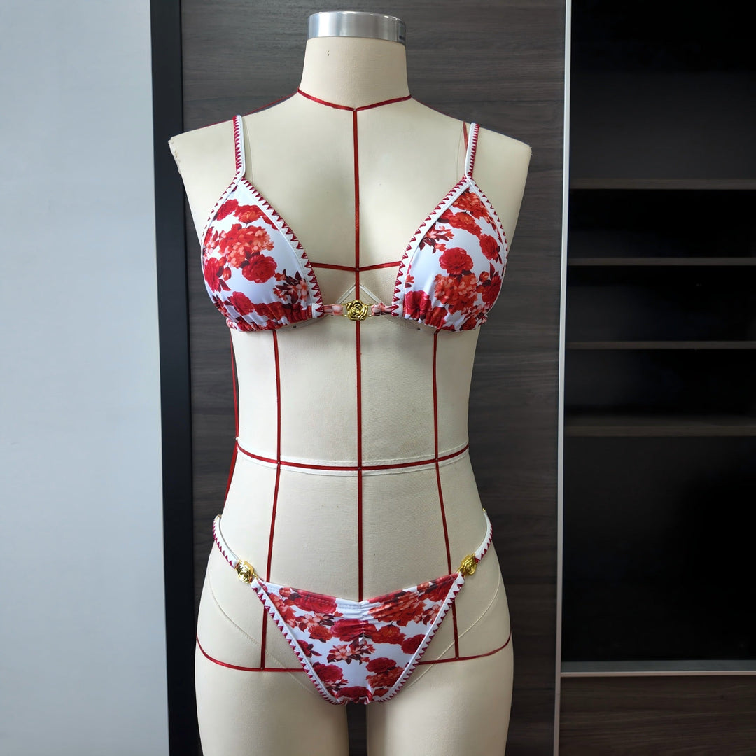 Bikini swimsuit set with beach dress and bandana – DORIA
