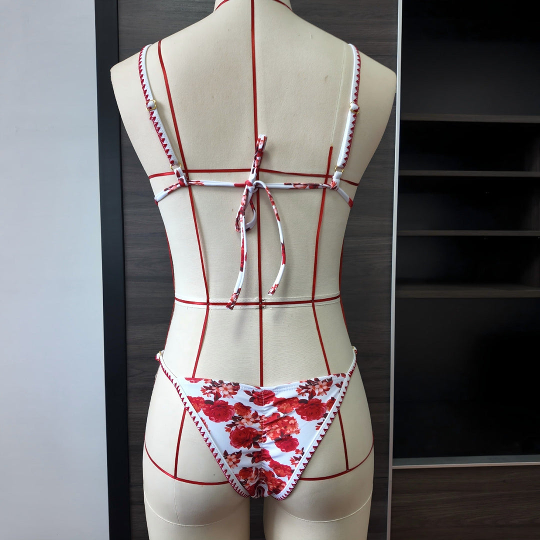 Bikini swimsuit set with beach dress and bandana – DORIA