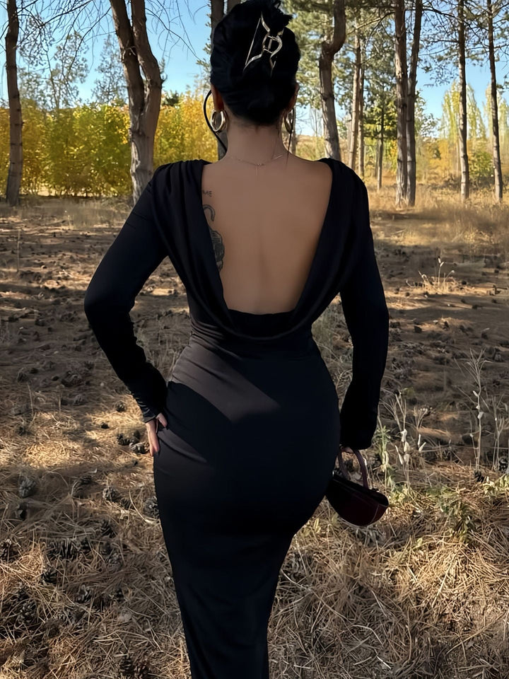 Maxi dress with open back ruching design - Isay