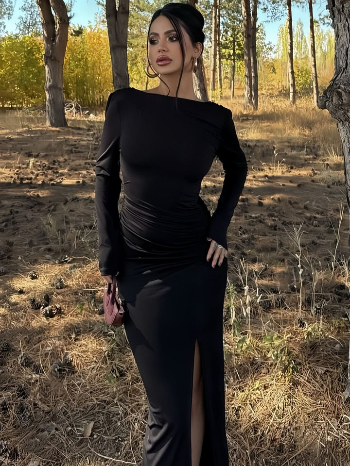 Maxi dress with open back ruching design - Isay