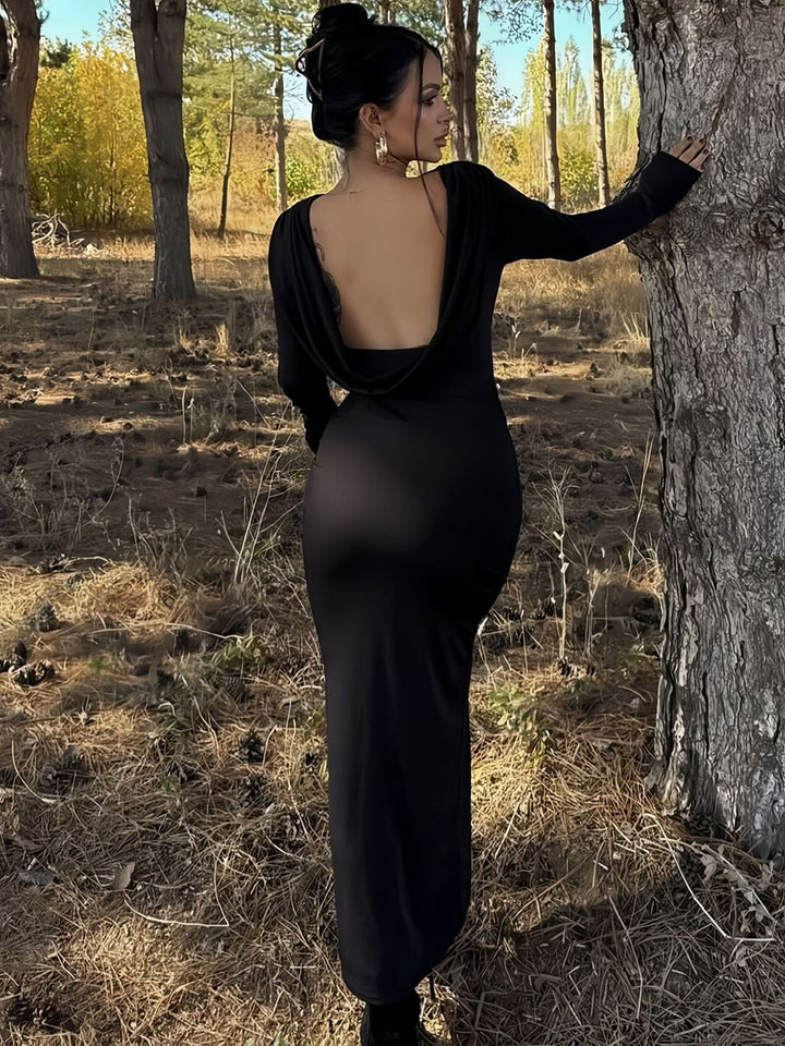 Maxi dress with open back ruching design - Isay