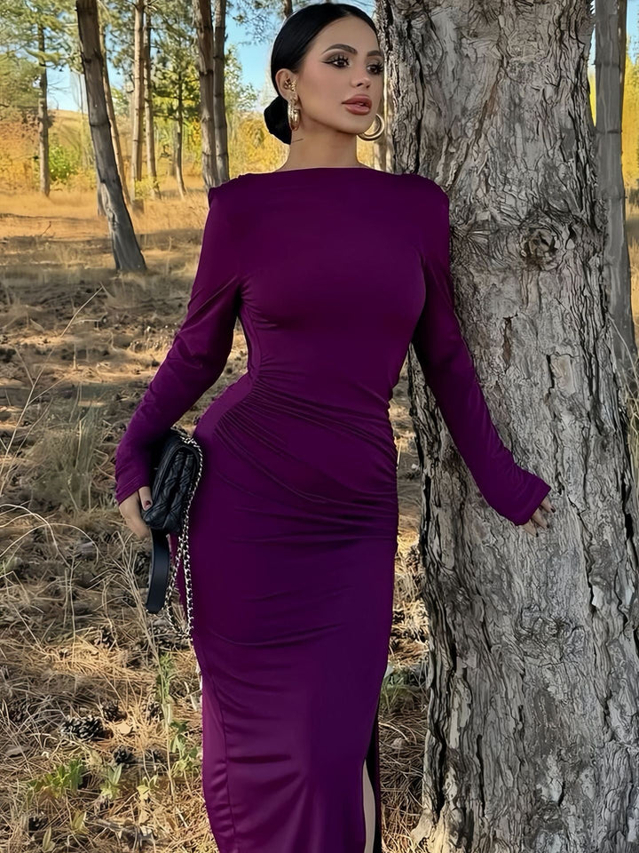 Maxi dress with open back ruching design - Isay