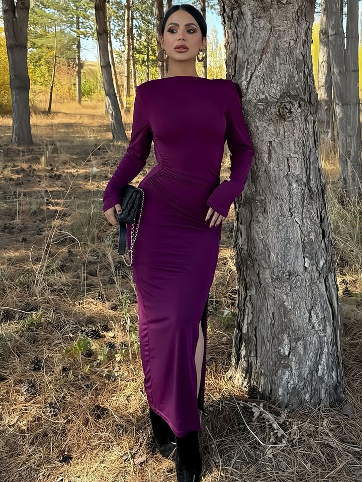 Maxi dress with open back ruching design - Isay