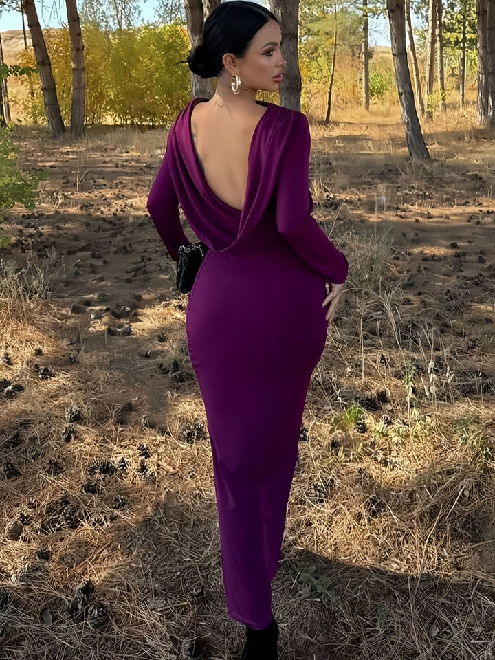 Maxi dress with open back ruching design - Isay