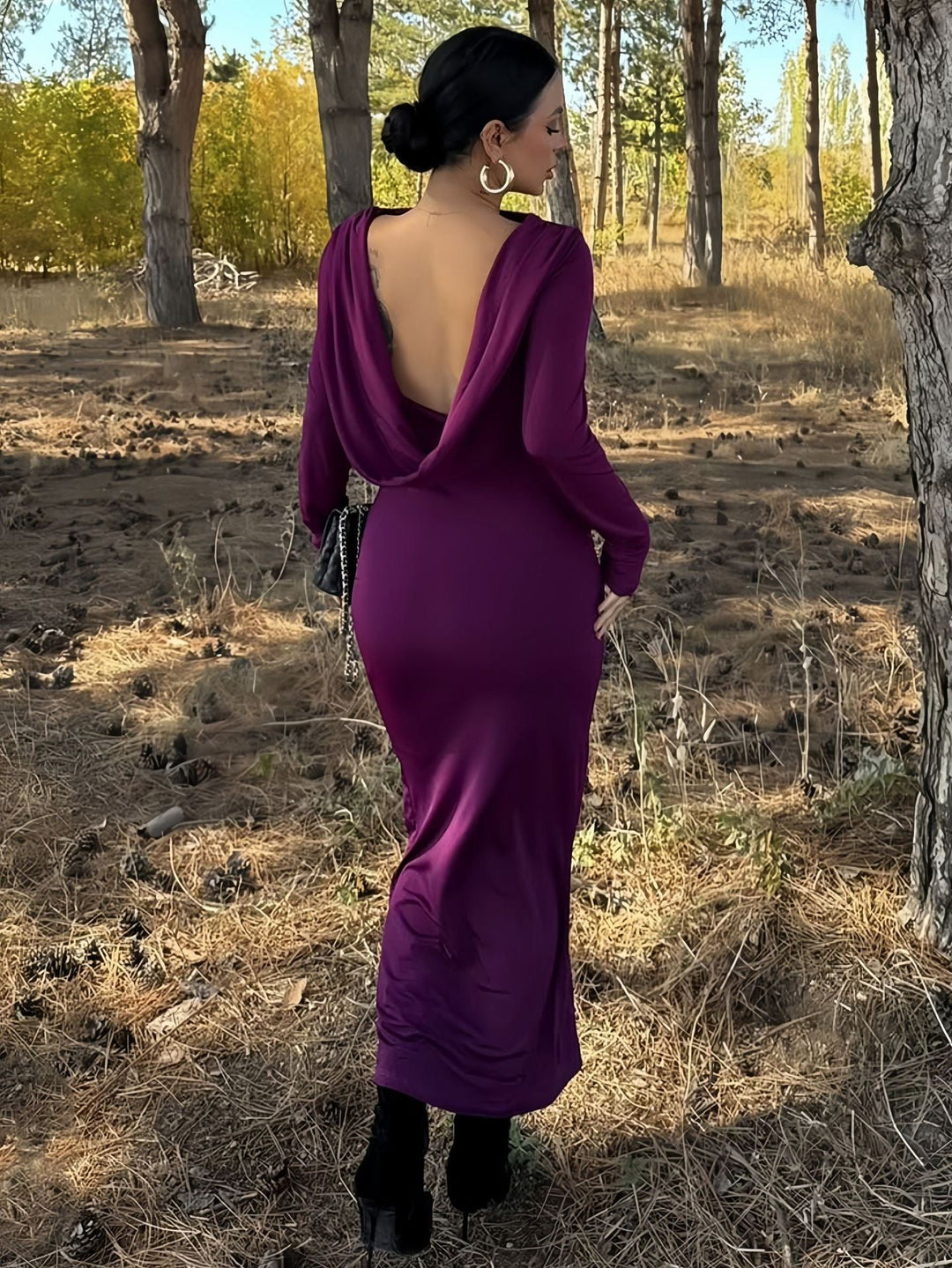 Maxi dress with open back ruching design - Isay